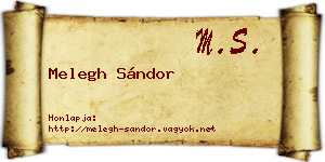 Melegh Sándor névjegykártya